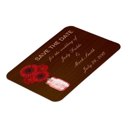 Magnet Flexible Pays Rustique Rouge Mason Jar Enregistrer l'aimant (Côté Gauche)