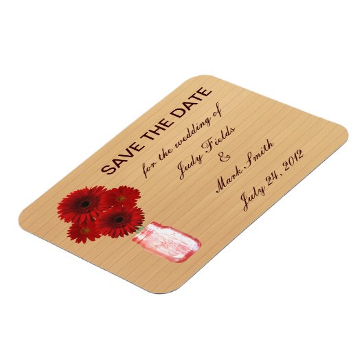 Magnet Flexible Pays Rustique Rouge Mason Jar Enregistrer l'aimant (Côté Gauche)