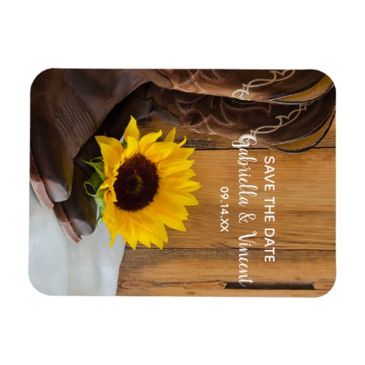 Magnet Flexible Pays Sunflower Occident mariage Enregistrer la dat (Horizontal)