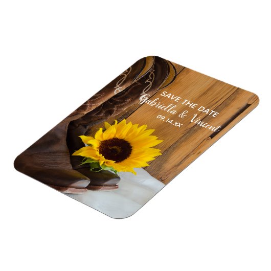 Magnet Flexible Pays Sunflower Occident mariage Enregistrer la dat (Côté Gauche)