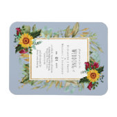 Magnet Flexible Pays Tournesols Rustiques Bourgogne Mariage Rose (Horizontal)