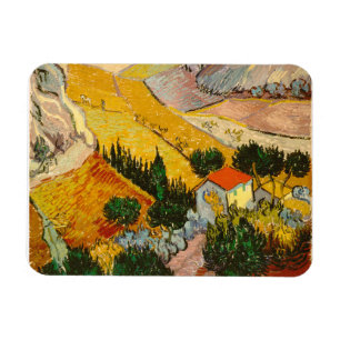 Magnet Flexible Paysage avec Maison et PloughmaVincent van Gogh