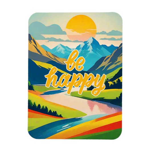Magnet Flexible Paysage de la montagne Retro (Vertical)