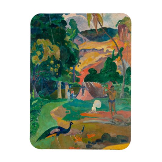 Magnet Flexible Paysage de Paul Gauguin Matamoe avec Peacocks (Vertical)