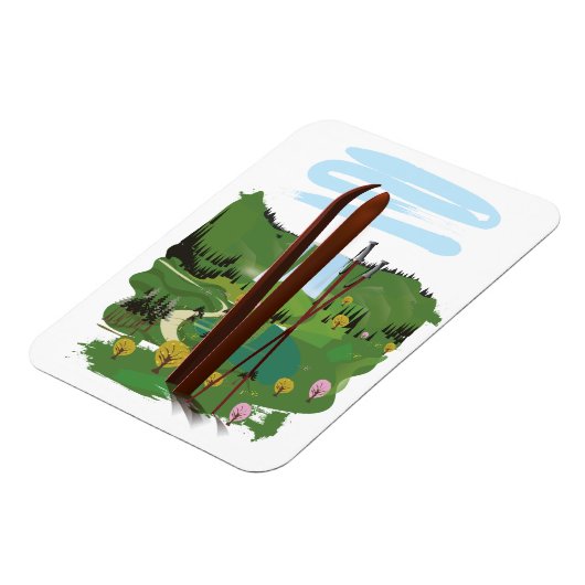 Magnet Flexible Paysage de ski (Côté Gauche)