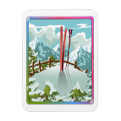 Magnet Flexible Paysage de ski dessin animé (Vertical)