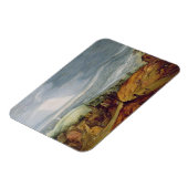 Magnet Flexible Paysage rural avec un pèlerin Kneeling avant (Côté Gauche)