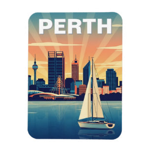 Magnet Flexible Paysage urbain de Perth Australie Voyage