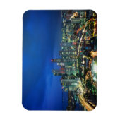 Magnet Flexible Paysage urbain de Singapour la nuit, Singapour (Vertical)