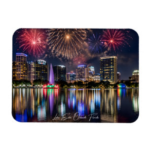 Magnet Flexible Paysage urbain d'Orlando Floride avec feux d'artif