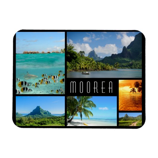 Magnet Flexible Paysages de Moorea voyage photo collage (Horizontal)