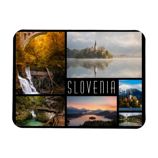 Magnet Flexible paysages de Slovénie collage photo de voyage (Horizontal)
