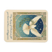 Magnet Flexible Peace Dove With Olive Sprig Decor  (Horizontal)