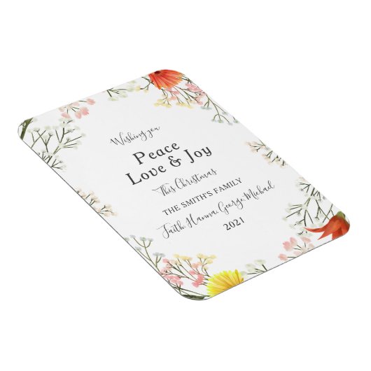 Magnet Flexible Peace Love Joy Family Merry Christmas (Côté Droit)