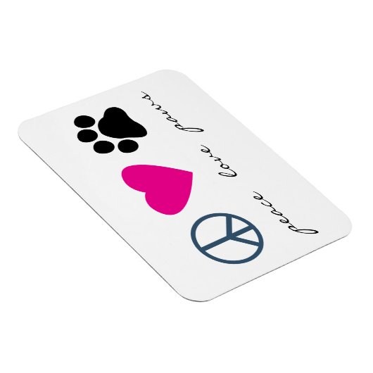 Magnet Flexible Peace Love Paws (Côté Droit)