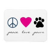 Magnet Flexible Peace Love Paws (Horizontal)