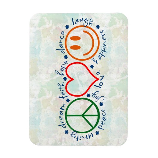 Magnet Flexible Peace Love Smile (Vertical)