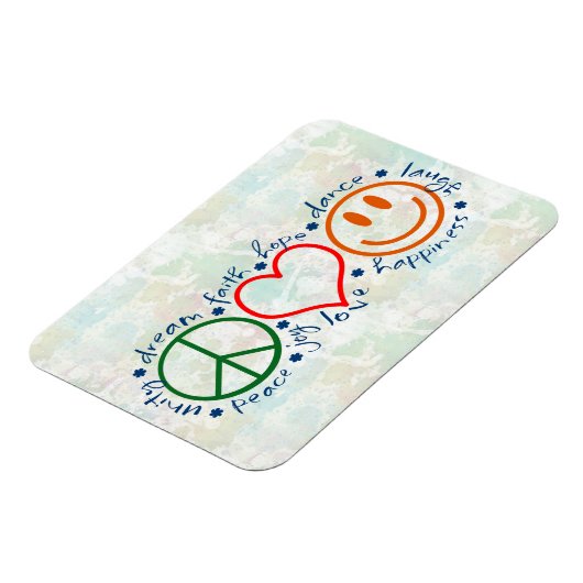 Magnet Flexible Peace Love Smile (Côté Gauche)