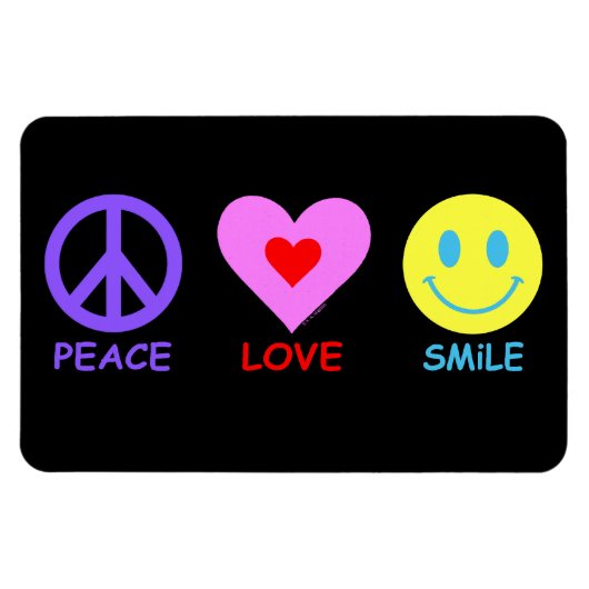 Magnet Flexible Peace Love Smile (Horizontal)