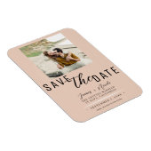 Magnet Flexible Peach Enregistrer le Mariage photo Date (Côté Droit)