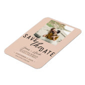 Magnet Flexible Peach Enregistrer le Mariage photo Date (Côté Gauche)