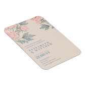 Magnet Flexible Peach Peonies Sage Floral Budget Mariage (Côté Droit)
