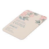 Magnet Flexible Peach Peonies Sage Floral Budget Mariage (Côté Gauche)