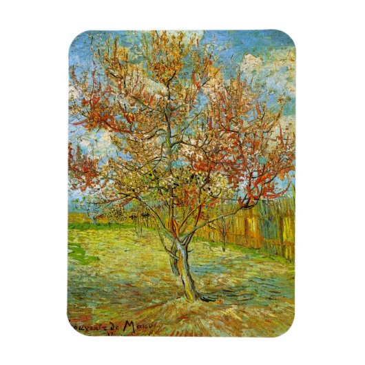 Magnet Flexible Peach Tree rose en fleurs par Vincent van Gogh (Vertical)