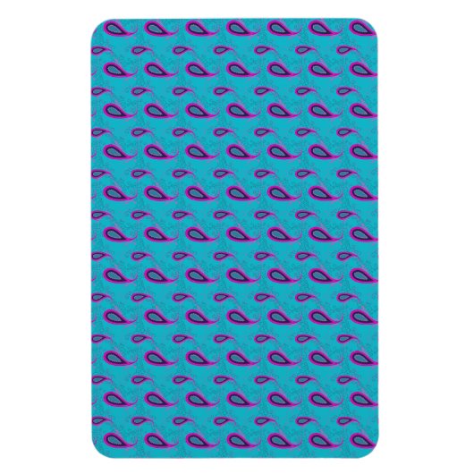 Magnet Flexible Peacock Blue Paisley (Vertical)