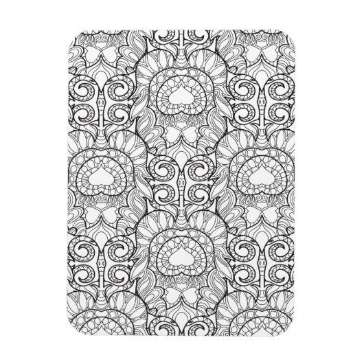 Magnet Flexible Peacock Motif Doodle (Vertical)