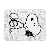 Magnet Flexible PEANUTS | Snoopy on Black White Comics (Horizontal)