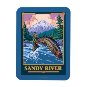 Magnet Flexible Pêche à la mouche - Sandy River, Oregon