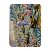 Magnet Flexible Pêche avec des filets et des tridents dans la baie (Vertical)