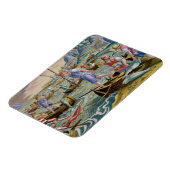 Magnet Flexible Pêche avec des filets et des tridents dans la baie (Côté Gauche)