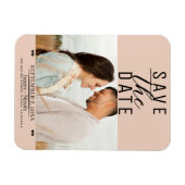 Magnet Flexible Pêcher Enregistrer la date Mariage photo (Horizontal)