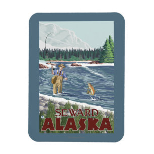 Magnet Flexible Pêcheur de mouche - Seward, Alaska
