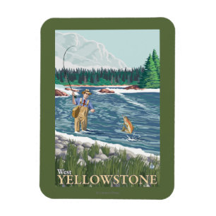 Magnet Flexible Pêcheur de mouche - Yellowstone occidental,