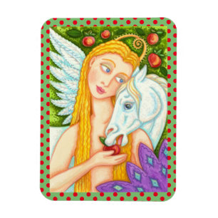 MAGNET FLEXIBLE PEGASUS ET EVE DANS LE JARDIN D'EDEN, CHEVAL