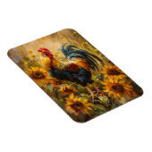 Magnet Flexible Peinture à l'huile de coq et tournesol Flexible (Côté Droit)
