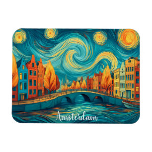 Magnet Flexible Peinture à l'huile du canal coloré d'Amsterdam Hol
