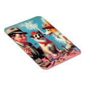Magnet Flexible Peinture à l'huile rétro Chiens heureux (Côté Droit)