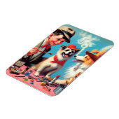 Magnet Flexible Peinture à l'huile rétro Chiens heureux (Côté Gauche)