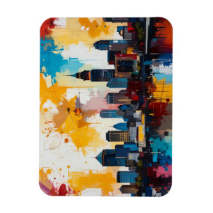 Magnet Flexible peinture abstraite de la skyline de la ville d'Atl