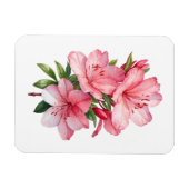 Magnet Flexible Peinture aquarelle de fleur d'azalée (Horizontal)