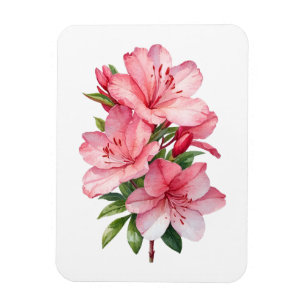 Magnet Flexible Peinture aquarelle de fleur d'azalée