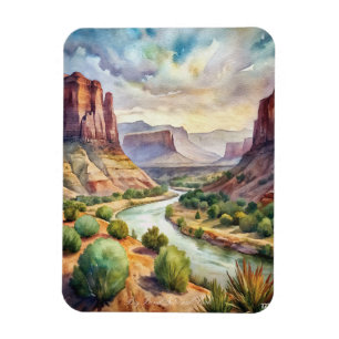 Magnet Flexible Peinture aquarelle du parc national Big Bend