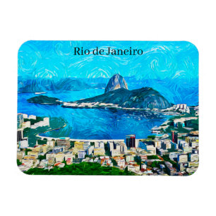 Magnet Flexible Peinture aquarelle vintage de Rio de Janeiro