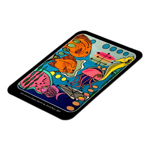 Magnet Flexible Peinture aquatique "Mid-Century Modern Ocean" sur 
