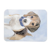 Magnet Flexible Peinture beagle - Cute Original Chien Art (Horizontal)
