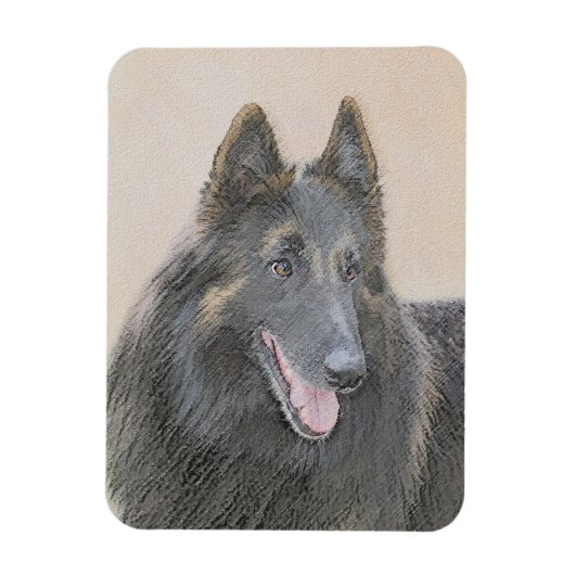 Magnet Flexible Peinture belge Tervuren - Cute Original Chien Art (Vertical)